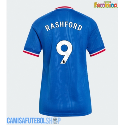 Camisa de time de futebol Manchester United Marcus Rashford #9 Replicas 2º Equipamento Feminina 2026-27 Manga Curta